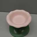 Adjustable Ceramic Elevated Cat Bowls, 30° Tilted Raised Cat Bowls, Neck Protection, Whisker-Friendly, Leak Proof for All Age Cats & Dogs, Lace (Pinkish Green)