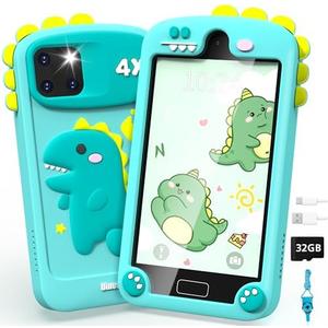 Smart Phone for Kids, Toddler Boy Toys Birthday Gifts for Boy 3 4 5 6 7 8 9 10 Year Old, Preschool Learning Play Toy Cell Phone Educational Games with 32 GB Card, Toddler Kids Travel Essential
