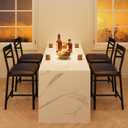 IDEALHOUSE 26 Inch Bar Stools Set of 4, Upholstered Bar Chairs with Back, Thick Cushion, Counter Height Barstools for Kitchen Island Apartment Counter Bar (4)