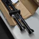 2 Pack Heavy Duty 1 Inch Diameter Single Curtain Rods 72-144 Adjustable Window Curtain Rod with Aluminum Alloy Cylindrical Cap Finials, Wall Mount and Ceiling Mount, Matte Black