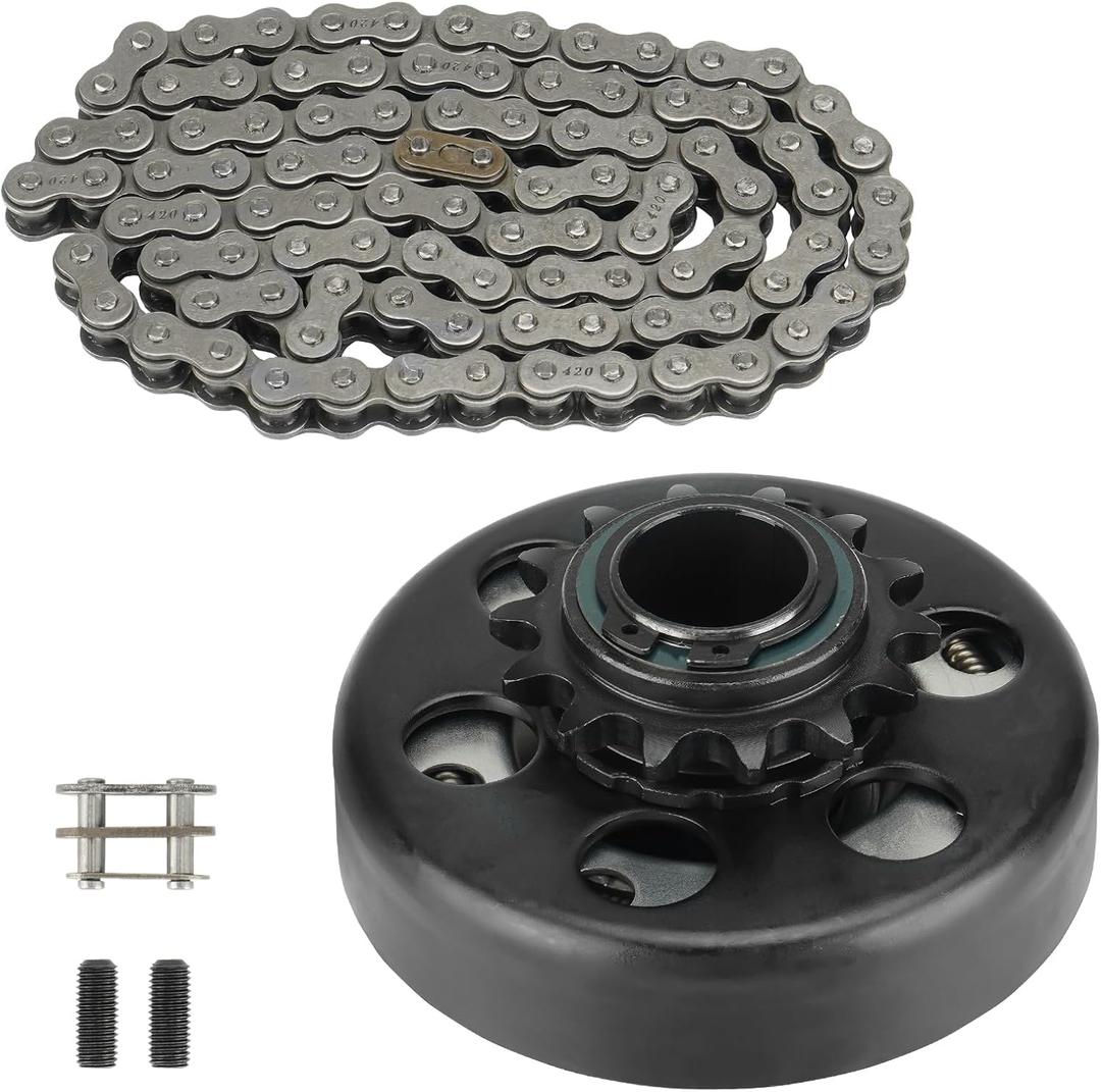 Go Kart Clutch 1" Bore 14T with 3 Feet #40/41/420 Chain, Centrifugal Clutch Fit for Minibike Mini motorcycles 2-6.5HP 212cc Engines, Up to 2300 RPM Go Kart Clutch 1" Bore 14T with 3 Feet #40/41/420 Chain, Centrifugal Clutch Fit for Minibike Mini motorcycles 2-6.5HP 212cc Engines, Up to 2300 RPM
