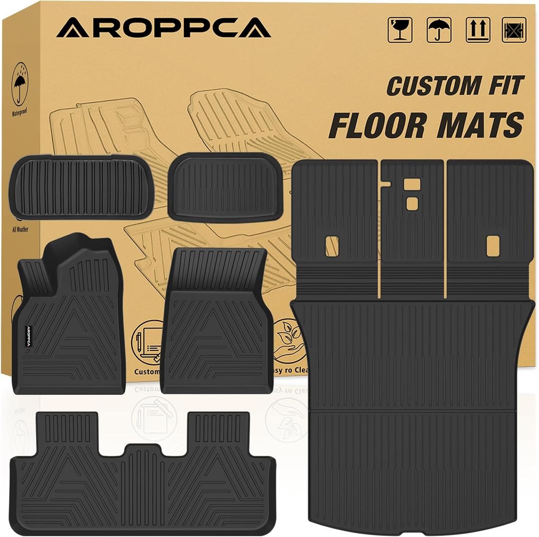 Floor Mats Cargo Liner with Backrest Mat & Front Rear Cargo Mat for 2025 2026 New Model Y Juniper,TPE Rubber Liners Full Set Automotive Mats for 2025 New Model Y Accessories
