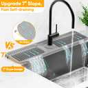 24'' Longer Faucet Mat for Kitchen Sink Splash Guard[7 Slope Fast Self-draining][Snap Lock Fit]Kitchen Sink Faucet Mat Splash Guard Kitchen Sink Area Water Splash Guard Behind Faucet Draining Mat, 24" x 5.5"