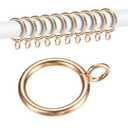 M METERXITY 10-Pack Curtain Ring with Eyelet 1 Inch ID Fits Up to 3/4 Inch Curtain Rod Gold Metal Drapery Rings for Sliding Window Bathroom Door Shower Rod