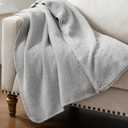 WDCOZY Grey Faux Rabbit Fur Throw Blanket, Gray Soft Fluffy Fuzzy Throw for Couch Sofa Bed Chair, Cozy Decorative Blanket, Thick and Warm, Winter Living Room Decor, Small 50x60 inches