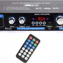 AK35 Stereo Amplifier Home Audio Bluetooth 5.0 Max 200W 2.0 Channel Mini Amplifier Stereo Receivers for Car, Home Party, Audio Amplifier AMP w/USB/TF Card/AUX Input/Bass & Treble Control
