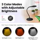hooga Desk Lamp, Blue Light Blocking, 3 Modes: Amber 1600K, Red, Full-Spectrum 4000K, Dimmable, Rechargeable, Eye Strain Relief, Circadian Friendly