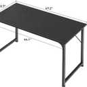 Huuger 48 Inch Office & Gaming Desk with Storage, Modern Simple Design, Large Legroom, Black Metal Frame