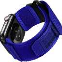 Nereides Compatible with Apple Watch Series 11 Band Series 10/9/8/7/6/5/4/SE/SE2/Ultra 3/2/1, Nylon Sports Strap with Woven Design for 49mm/46mm/45mm/44mm (L,Electric Blue)