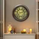 Pytha Sight Illuminated Large Metal Outdoor Clocks Waterproof 15 Inches with AI Auto Light Smart Sensor,Large Indoor Outdoor Wall Clocks with Thermometer & Hygrometer for Patio, Pool, Garden,Porch
