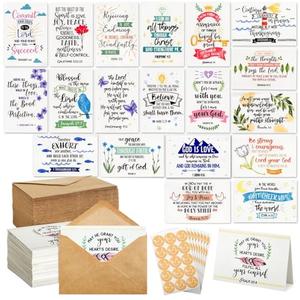 Faithful Finds 120 Pack Christian Greeting Cards Bulk with Envelopes, Religious Encouragement Scripture, 20 Inspirational Bible Verse Designs (4x6 In)