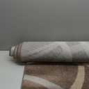 Rugshop Modern Wavy Circles Design Runner Rug, Carpet with Jute Backing for Hallway, Entryway, or Kitchen, Brown, 2'7" x 8'