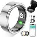Smart Ring for Women Men,Fitness Tracker Ring with Heart Rate, Sleep Monitoring, Blood Oxygen, Step Counting for iOS and Android, No Subscription Fee, Waterproof(Silver, 9)