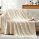 TREELY 100% Cotton Knitted Throw Blanket Couch Cover Blanket(31 x 40 Inches, Brown)