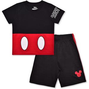 Disney Cars Mickey Mouse Monsters Inc. Toy Story Boys Short Sleeve T-Shirt and Shorts Set, Size 4T