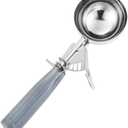 Saebye Portion Scoop - #8 (4 oz) - Disher, Large Ice Cream Scoop with Trigger, Cookie Scoop, Food Scoop, Muffin Scoop - Portion Control - 18/8 Stainless Steel, Grey Handle
