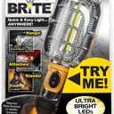 Ontel Handy Brite Ultra-Bright Cordless LED Work Light, 500 Lumens, Magnetic Base, Battery-Powered LED Light, (3) AA Batteries Included, Compact & Lightweight Portable LED Flashlight (No Size)