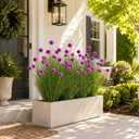 6 Pcs 3 Ft Artificial Tall Grass Plant with Purple Ball Flower for Outdoor