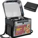 Insulated Food Delivery Bag for Delivery,Magnetic Catering Delivery Box with Support Frame/Cup Holders/Drink Carriers,Great for Catering,Restaurants,Delivery Drivers-XXL Fit 14'' Pizza box