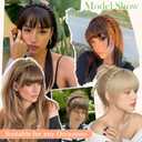 Braided Headband with fake Bangs Fringe Hairpieces Synthetic Hair Band Bangs for Women Dark Black