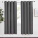 NICETOWN Grey Blackout Curtain 78 inch Long, W55 x L78, 1 Panel, Thermal Insulated Window Treatment with Grommet Room Darkening Thermal Insulated Panel for Bedroom/Living Room