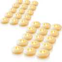 Homemory 48 Pack 3 Flameless Led Floating Candles, 200+ Hour Battery Operated Flickering Waterproof Tealights for Cylinder Vases, Centerpieces at Wedding, Party, Pool, Holiday (Ivory Base)