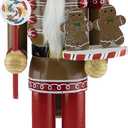 Clever Creations Red Gingerbread Baker 15 Inch Traditional Wooden Nutcracker, Festive Christmas Dcor for Shelves and Tables