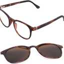 VITENZI Progressive Reading Glasses for Women Men Blue Light Blocking Lenses - Includes Magnetic Sunglasses Clip On Naples (Tortoise)