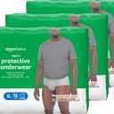 Amazon Basics Maximum Absorbency Incontinence Underwear for Men with Leak Protection, Moisture Control, Bladder Leak, X-Large, 48 Count (3 Packs of 16)