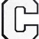 2 x 6 Inch Varsity Letter Patches White Iron On Letters Chenille Large Iron On Letters for Clothing Jersey/Jacket/Hoodie/Varsity C