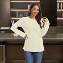Women's Long Sleeve Tunic 2026 Blouses Knit Sweater Casual Basic Shirts Tee Shirts Tops (Purple, M)