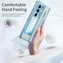 Case for Samsung Galaxy Z Fold 5 2023, One-Piece Housing Hinge Protection Clear Z Fold 5 Case with Kickstand, Build-in Screen Protector (Blue)
