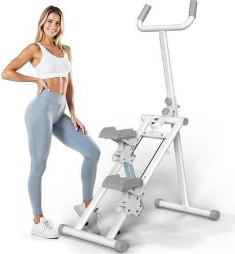 YYJO Steppers for Exercise at Home Stair Stepper with Handlebar and Resistance Foldable Stepper Climber Exercise Machine Cardio Exercis