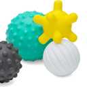 Infantino Textured Multi Ball Set - Toy for Sensory Exploration and Engagement for Ages 6 Months and up, 6 Piece Set