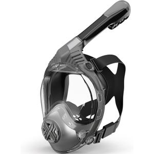Full Face Snorkel Mask- Snorkeling Gear for Adults with Safe Dry Top Breathing System, Latest Foldable Panoramic View Snorkeling Mask for Men and Women, Anti Fog Anti Leak (Large-X-Large, Grey) Full Face Snorkel Mask- Snorkeling Gear for Adults with Safe Dry Top Breathing System, Latest Foldable Panoramic View Snorkeling Mask for Men and Women, Anti Fog Anti Leak (Large-X-Large, Grey)