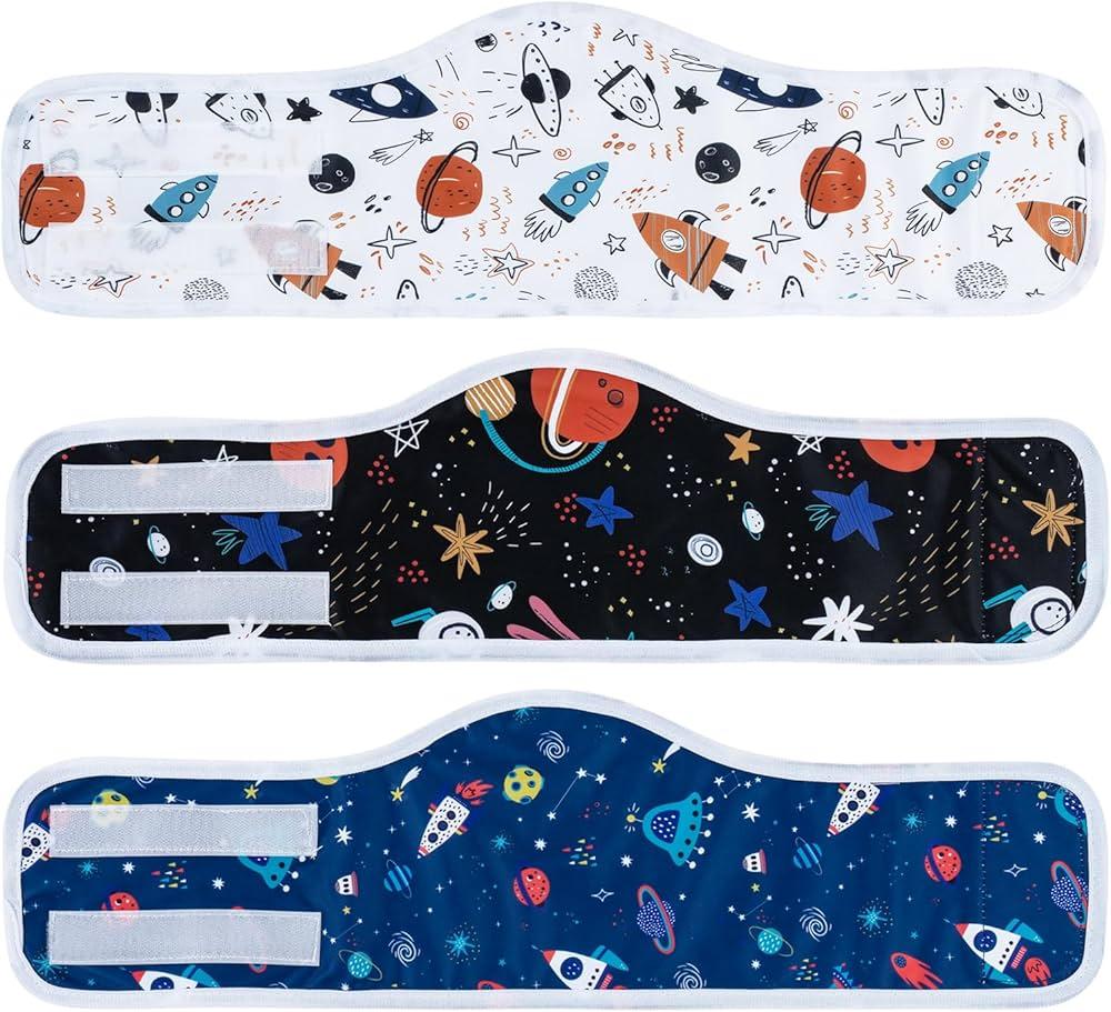MICOOYO Male Dog Diaper Lightweight Dog Wraps Washable Dogs Diapers Doggie Belly Bands for Male Dogs, Puppy Wraps Medium (Star Space,M)