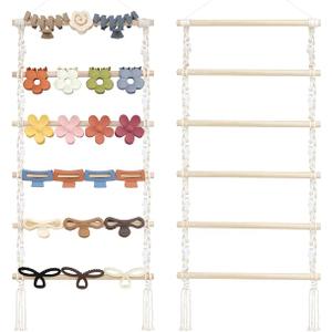 Fnuqz Macrame Hair Claw Clip Organizer Boho Wall Hanging