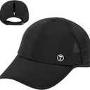 TOP-EX Cooling UV 50 High Ponytail Baseball Cap for Women - Most Women Start with S/M - Breathable for Running Golf Sports (Black)