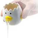 LuoCoCo Cute Egg Separator, Ceramics Vomiting Chicken Egg Yolk White Separator, Practical Household Small Egg Filter Splitter, Kitchen Gadget Baking Assistant Tool, Dishwasher Safe (Yellow)