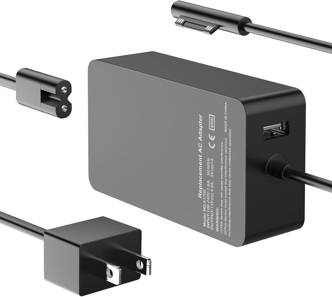 [Upgraded Version] Surface Pro Charger 65W for Surface Pro 3/4/5/6/7/8/9/X Power Supply Adapter, Compatible for Both Microsoft Surface Book Laptop/TabletWorks with 65W&44W&36W&24W (10 Ft Cord)