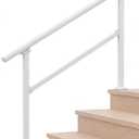 Hand Rails for Outdoor Steps，Stair Handrail & Indoor Stair Railing Kit，Railings for Outdoor Steps for Fence & Outdoor Steps (1, White-Straight, 5 Step)