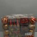 Alupssuc 103pcs Christmas Balls Ornaments Set, Gnome Christmas Tree Decorations with Hanging Strings, Shatterproof Plastic Baubles for Xmas Tree Holiday Wedding Party Decorations, Red, Bronze and Gold