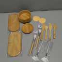 12 Pcs Bamboo Esthetician Supplies Face Mask Mixing Bowls  Fan Brushes Esthetician  Flat Facial Brushes  Mask Spatulas  Facial Cream Spoons Skincare Trays  Round Compressed Facial Sponges