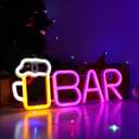 ENUOLI Neon Bar Signs,Beer LED Light for Wall Decor, USB/Battery Powered Bar Neon Signs,Beer Light for Man Cave,LED Bar Signs for Home Bar, Bistro, Party, Club, Home Theater(Pink)