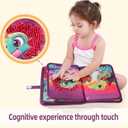 Baby Book Toys, Touch and Feel Crinkle Books for 0-3-6-12-18 Month Old Babies, Early Development Interactive Soft Toys, Thicker and More Textured, Christmas (Purple)