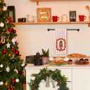 KEUSPI Christmas Nutcracker Kitchen Towels, Nutcracker Christmas Decor, Pink Striped Xmas Soldier Decorative Hand Dish Tea Towels for Bathroom Kitchen, 16x24 Inches (Red Striped Christmas Walnut Candies)