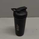 BlenderBottle Strada Shaker Cup Insulated Stainless Steel Water Bottle with Wire Whisk, 24-Ounce, Black