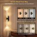 Crystal Battery Operated Wall Sconces Set of 2 for Home Space, 15.3 Inches