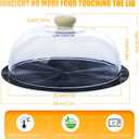 WENWELL Glass Microwave Splatter Cover with Silicone Mat, 10Inch Plate Splatter Food Lid with Integrated Grip Handle and Vent Hole, BPA Free, Dishwasher Safe