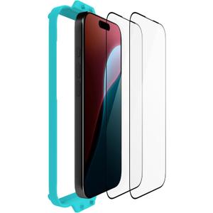 Mous for iPhone 16 Screen Protector - Tempered Glass - 2 Pack - Water and Oil Resistant